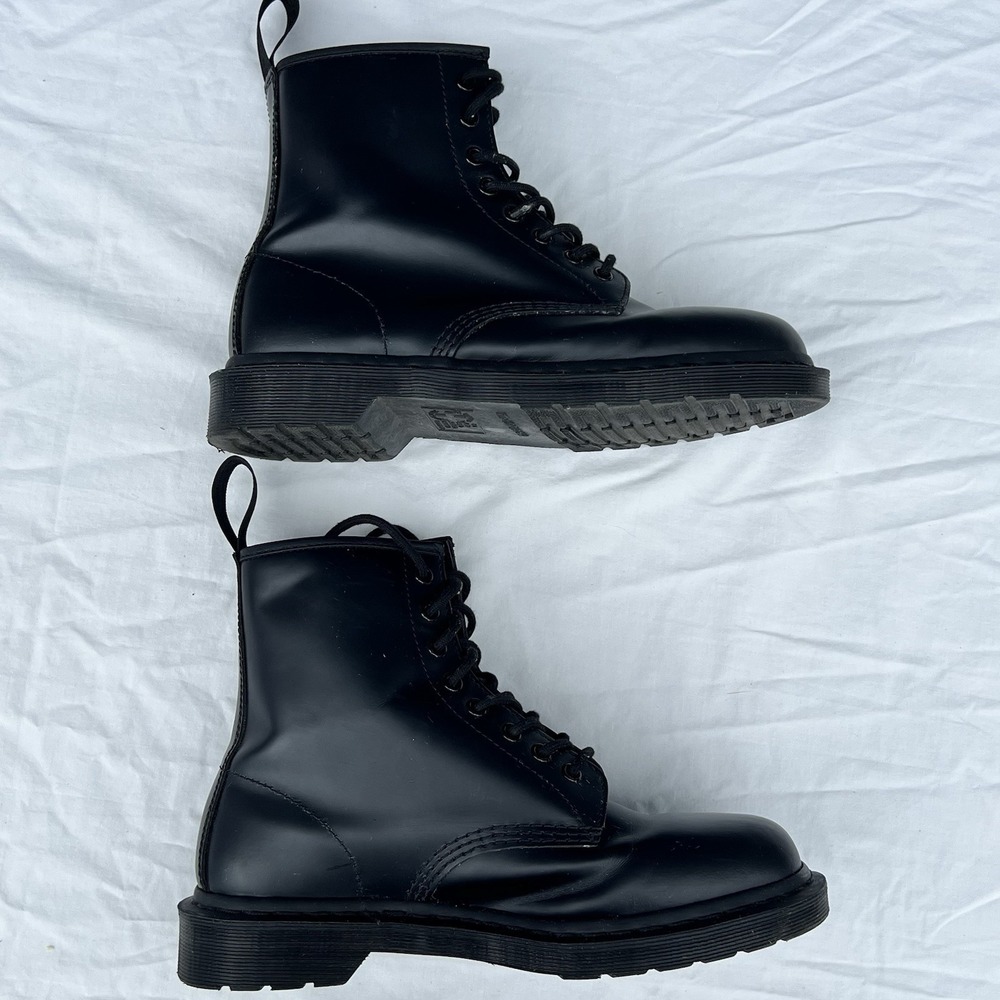 Dr. Martens 1460 Mono Smooth Leather Lace Up Boots Black Men's US 9 EU 42 Moto - Picture 5 of 13